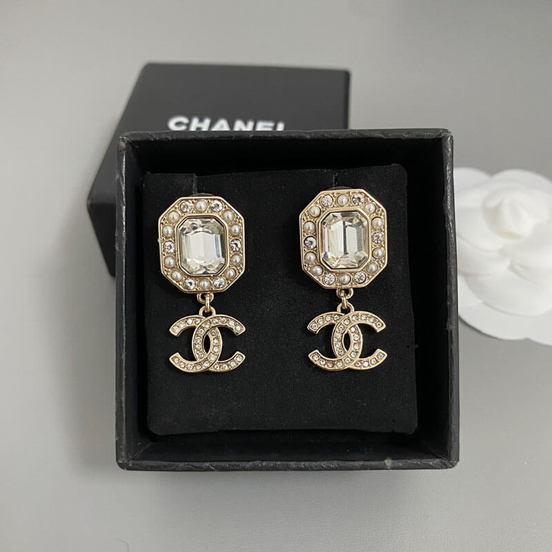 CHANEL Leather Gold Fashion Earrings for sale  eBay