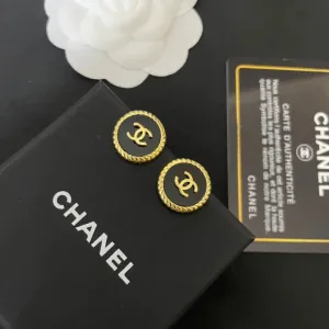 CHANEL Ladies Yellow Drop Glaze Small Stud Earrings